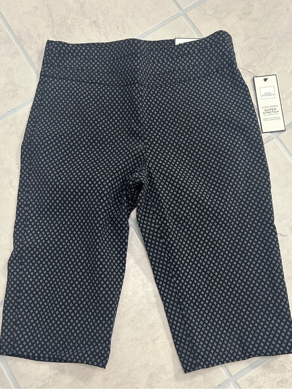 Dana Buchman Black Diamond Print Stretch Slimming Skimmers Mid Rise size Small